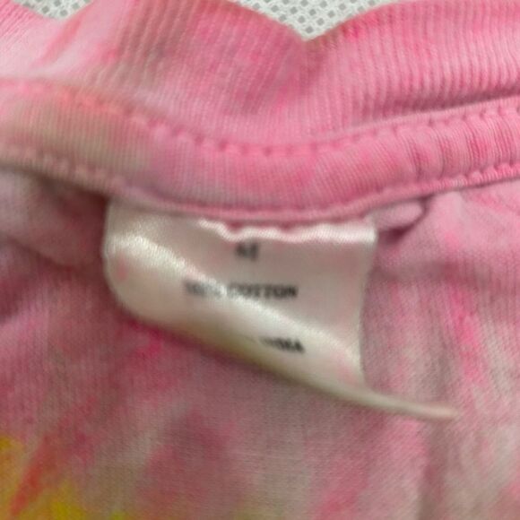 Tie dyed women’s medium‎ tee shirt Pink Yellow Blue Green V Neck - Picture 4 of 6